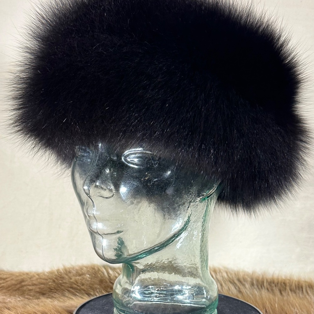 Black Fox Fur Headband